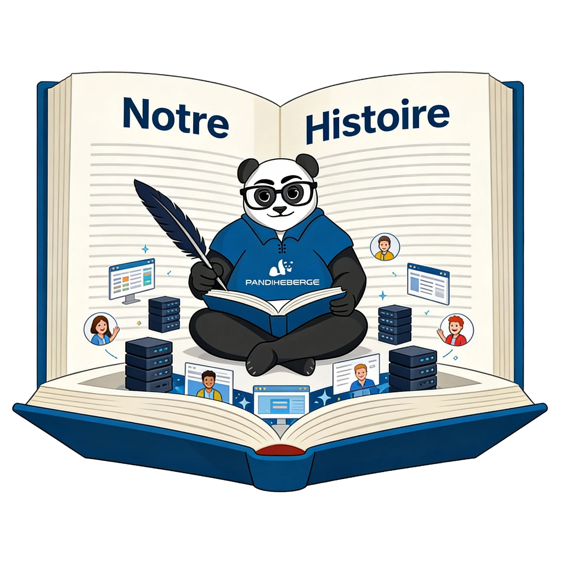 Panda mascotte histoire PandiHéberge